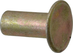 RivetKing - 0.1 to 0.17" Hole Diam, Countersunk Head, Zinc Plated Steel, Semi Tubular Rivet - 5/16 Head Diam, 5/16" Length Under Head, 150° Countersunk Head, 9/64 Body Diam - Apex Tool & Supply