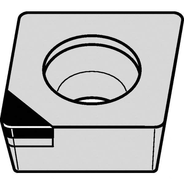 Kennametal - CPGW32.52 FW Grade KD1425 Polycrystalline Diamond (PCD) Turning Insert - 80° Diamond, 3/8" Inscr Circle, 5/32" Thick, 1/32" Corner Radius - Apex Tool & Supply