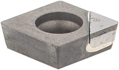 Kennametal - CPGW21.51 F Grade KD1425 Polycrystalline Diamond (PCD) Turning Insert - 80° Diamond, 1/4" Inscr Circle, 3/32" Thick, 1/64" Corner Radius - Apex Tool & Supply