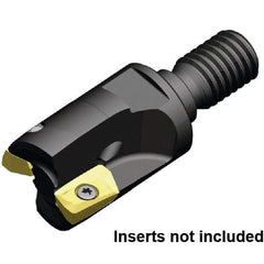 Kennametal - 3/4" Cut Diam, 1.1" OAL, Indexable Square Shoulder End Mill - M10 Modular Connection, 0° Lead Angle - Apex Tool & Supply