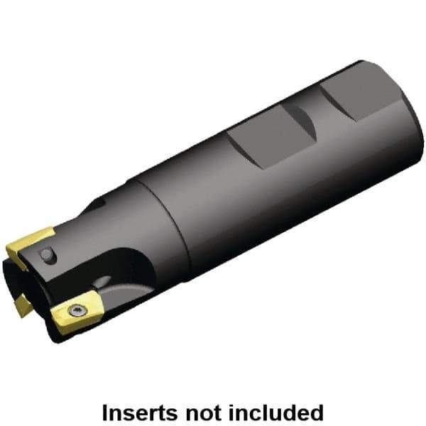 Kennametal - 25mm Cut Diam, 10mm Max Depth of Cut, 25mm Shank Diam, 89mm OAL, Indexable Square Shoulder End Mill - EC10.., EP10.. Inserts, Weldon Shank, 0° Lead Angle, Through Coolant - Apex Tool & Supply