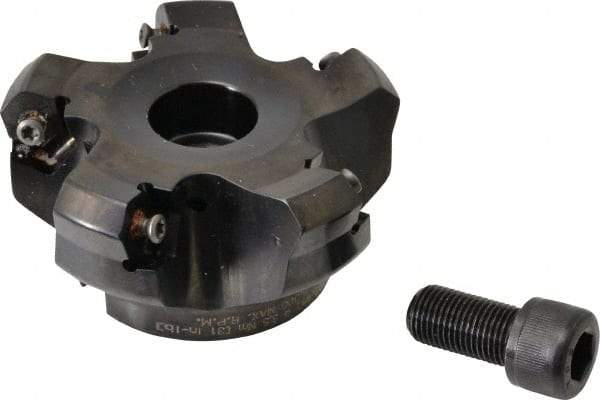 Kennametal - 3" Cut Diam, 1" Arbor Hole, 4.5mm Max Depth of Cut, 45° Indexable Chamfer & Angle Face Mill - 5 Inserts, HNGJ 535ANENLD Insert, Right Hand Cut, 5 Flutes, Through Coolant, Series KSHR - Apex Tool & Supply