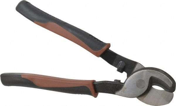 Paramount - 9-1/2" OAL, Cable Cutter - 1/2" Jaw Length x 3/8" Jaw Width, Oval/Curved Head, Double Injection Molded Handle - Apex Tool & Supply