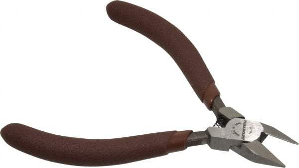 Paramount - 4-1/2" OAL, 3/8" Capacity, Flush Diagonal Cutter - 1/2" Jaw Length x 3/8" Jaw Width, Tapered Head, Plastic Dipped Handle - Apex Tool & Supply