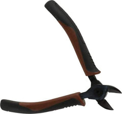 Paramount - 5" OAL, 5/64" Capacity, Semi-Flush Diagonal Cutter - 5/8" Jaw Length, Tapered Head, Plastic Dipped Handle - Apex Tool & Supply