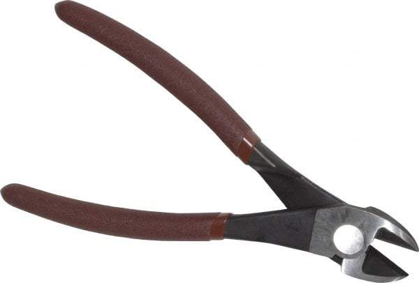 Paramount - 8" OAL, Diagonal Cutter - 13/16" Jaw Length x 1-3/16" Jaw Width, Round/Straight Head, Plastic Dipped Handle - Apex Tool & Supply
