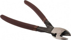 Paramount - 8" OAL, Diagonal Cutter - 13/16" Jaw Length x 1-3/16" Jaw Width, Round/Angled Head, Plastic Dipped Handle - Apex Tool & Supply