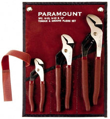 Paramount - 3 Piece Tongue & Groove Plier Set - Comes in Canvas Roll - Apex Tool & Supply
