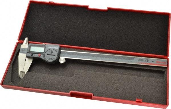 Starrett - 0 to 200mm Range, 0.01mm Resolution, IP67 Electronic Caliper - Stainless Steel with 1-7/8" Stainless Steel Jaws, 0.0015" Accuracy, Serial Output - Apex Tool & Supply