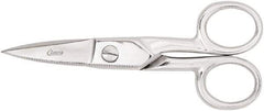Clauss - 2" LOC, 5-1/4" OAL Chrome Plated Straight Scissors - Steel Straight Handle, For Paper, Fabric - Apex Tool & Supply