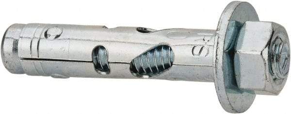 Powers Fasteners - 3/8" Diam, 3/8" Drill, 1-7/8" OAL, 1/2" Min Embedment Sleeve Concrete Anchor - 1018 Steel, Hex Nut Head, Hex Drive - Apex Tool & Supply