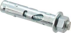 Powers Fasteners - 1/2" Diam, 1/2" Drill, 2-1/4" OAL, 1-1/4" Min Embedment Sleeve Concrete Anchor - 1018 Steel, Hex Nut Head, Hex Drive - Apex Tool & Supply