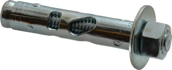 Powers Fasteners - 5/8" Diam, 5/8" Drill, 3" OAL, Sleeve Concrete Anchor - 1018 Steel, Hex Nut Head, Hex Drive - Apex Tool & Supply