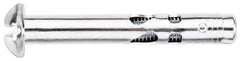 Powers Fasteners - 1/4" Diam, 1/4" Drill, 1-1/8" OAL, Sleeve Concrete Anchor - 1018 Steel, Round Head, Combination Slotted/Phillips Drive - Apex Tool & Supply
