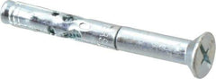 Powers Fasteners - 1/4" Diam, 1/4" Drill, 2" OAL, Sleeve Concrete Anchor - 1018 Steel, Flat Head, Combination Slotted/Phillips Drive - Apex Tool & Supply
