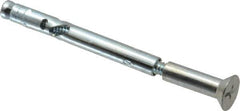 Powers Fasteners - 1/4" Diam, 1/4" Drill, 3" OAL, Sleeve Concrete Anchor - 1018 Steel, Flat Head, Combination Slotted/Phillips Drive - Apex Tool & Supply