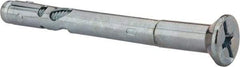 Powers Fasteners - 3/8" Diam, 3/8" Drill, 4" OAL, Sleeve Concrete Anchor - 1018 Steel, Flat Head, Combination Slotted/Phillips Drive - Apex Tool & Supply