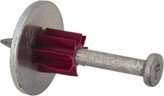 Powers Fasteners - 0.145" Shank Diam, 7/8" Washer Diam, Grade 1062 Steel Powder Actuated Drive Pin with Washer - 0.3" Head Diam, 1-1/2" Shank Length - Apex Tool & Supply