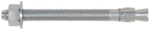 Powers Fasteners - 7/8" Diam, 7/8" Drill, 10" OAL, Wedge Expansion Concrete Anchor - 1018 Steel, Zinc-Plated Finish, Hex Nut Head, Hex Drive, 6-3/4" Thread Length - Apex Tool & Supply