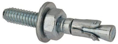 Powers Fasteners - 1/4" Diam, 1/4" Drill, 1-3/4" OAL, Wedge Expansion Concrete Anchor - 1018 Steel, Zinc-Plated Finish, Hex Nut Head, Hex Drive, 3/4" Thread Length - Apex Tool & Supply