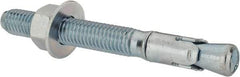 Powers Fasteners - 1/2" Diam, 1/2" Drill, 4-1/2" OAL, 1" Min Embedment Wedge Expansion Concrete Anchor - 1018 Steel, Zinc-Plated Finish, Hex Nut Head, Hex Drive, 2-3/4" Thread Length - Apex Tool & Supply