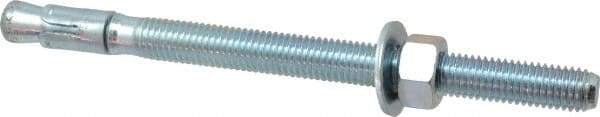 Powers Fasteners - 5/8" Diam, 5/8" Drill, 8-1/2" OAL, 2" Min Embedment Wedge Expansion Concrete Anchor - 1018 Steel, Zinc-Plated Finish, Hex Nut Head, Hex Drive, 6-1/2" Thread Length - Apex Tool & Supply