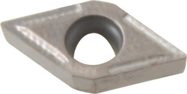 Kyocera - DCGT21.50.5 Grade TN60 Cermet Turning Insert - TiCN/NbC Finish, 55° Diamond, 1/4" Inscr Circle, 3/32" Thick, 0.0079" Corner Radius - Apex Tool & Supply