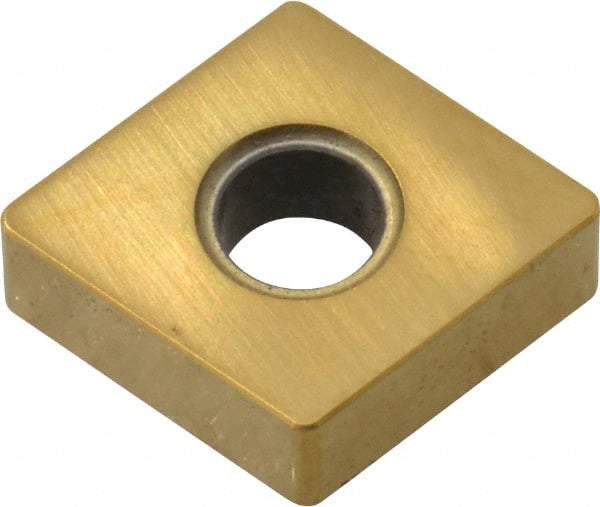 Kyocera - CNGA432 T00625AA Grade A66N Ceramic Turning Insert - Al2O3/TiC/TiN Finish, 80° Diamond, 1/2" Inscr Circle, 3/16" Thick, 1/32" Corner Radius - Apex Tool & Supply