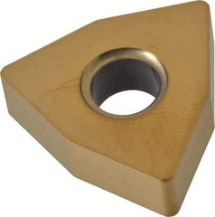 Kyocera - WNGA432 T00625AA Grade A66N Ceramic Turning Insert - Al2O3/TiC/TiN Finish, 80° Trigon, 1/2" Inscr Circle, 3/16" Thick, 1/32" Corner Radius - Apex Tool & Supply
