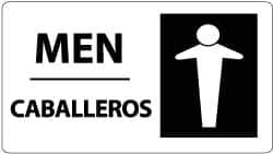 NMC - "Men", 10" Long x 18" Wide, Rigid Plastic Safety Sign - Rectangle, 0.05" Thick, Use for Restroom, Janitorial & Housekeeping - Apex Tool & Supply