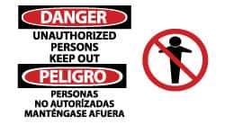 NMC - "Danger - Unauthorized Persons - Keep Out", 10" Long x 18" Wide, Rigid Plastic Safety Sign - Rectangle, 0.05" Thick, Use for Accident Prevention - Apex Tool & Supply