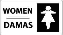 NMC - "Women", 10" Long x 18" Wide, Rigid Plastic Safety Sign - Rectangle, 0.05" Thick, Use for Restroom, Janitorial & Housekeeping - Apex Tool & Supply