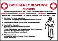 NMC - "Emergency Response - Choking", 10" Long x 14" Wide, Rigid Plastic Safety Sign - Rectangle, 0.05" Thick, Use for First Aid - Apex Tool & Supply