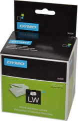 Dymo - 3-1/2" Long, White Die Cut Paper with Semi Perm. Adhesive Shipping Label - For DYMO LabelWriter Printers - Apex Tool & Supply