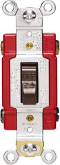 Cooper Wiring Devices - 2 Pole, 120 to 277 VAC, 20 Amp, Industrial Grade, Toggle, Wall and Dimmer Light Switch - 1.3 Inch Wide x 4.19 Inch High, Fluorescent - Apex Tool & Supply