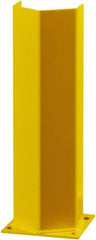 Hallowell - 24" High, Yellow Steel Post Protector - 7" Wide x 7" Long Mounting Plate, 16 Lb - Apex Tool & Supply