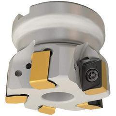 Iscar - 9 Inserts, 4" Cut Diam, 1-1/2" Arbor Diam, 0.472" Max Depth of Cut, Indexable Square-Shoulder Face Mill - 0/90° Lead Angle, 2" High, H490 AN.X 12 Insert Compatibility, Through Coolant, Series Helido - Apex Tool & Supply