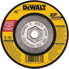DeWALT - 24 Grit, 9" Wheel Diam, 1/8" Wheel Thickness, Type 27 Depressed Center Wheel - Zirconia Alumina, Resinoid Bond, 6,600 Max RPM, Compatible with Angle Grinder - Apex Tool & Supply