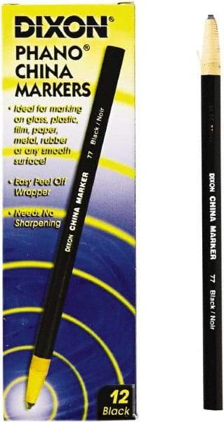 DIXON - Black China Marker - Soft Crayon Tip, Wax - Apex Tool & Supply
