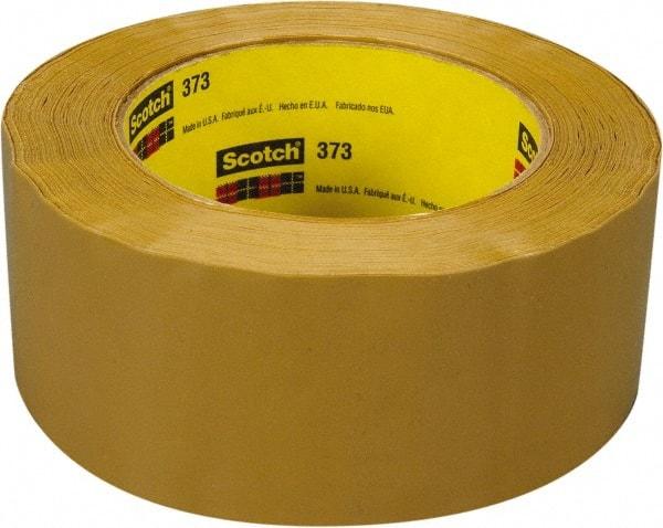 3M - 2" x 55 Yd Natural (Color) Rubber Adhesive Sealing Tape - Polypropylene Film Backing, 2.5 mil Thick, 60 Lb Tensile Strength, Series 373 - Apex Tool & Supply