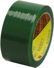 3M - 2" x 55 Yd Green Rubber Adhesive Sealing Tape - Polypropylene Film Backing, 2.5 mil Thick, 60 Lb Tensile Strength, Series 373 - Apex Tool & Supply