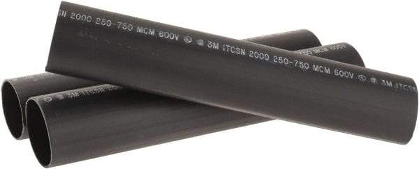 3M - 12" Long, 4:1, Polyolefin Heat Shrink Electrical Tubing - Black - Apex Tool & Supply