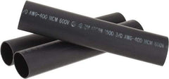 3M - 9" Long, 4:1, Polyolefin Heat Shrink Electrical Tubing - Black - Apex Tool & Supply