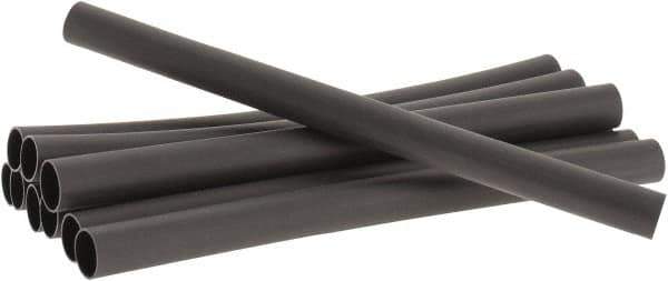 3M - 6" Long, 3:1, Polyolefin Heat Shrink Electrical Tubing - Black - Apex Tool & Supply