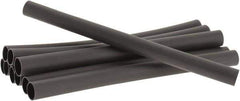 3M - 6" Long, 3:1, Polyolefin Heat Shrink Electrical Tubing - Black - Apex Tool & Supply