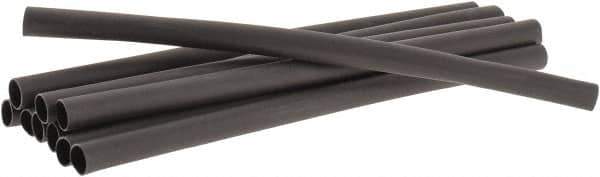 3M - 6" Long, 3:1, Polyolefin Heat Shrink Electrical Tubing - Black - Apex Tool & Supply