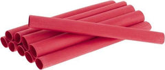 3M - 6" Long, 3:1, Polyolefin Heat Shrink Electrical Tubing - Red - Apex Tool & Supply