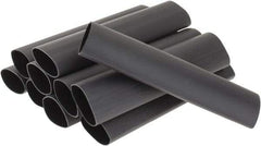 3M - 6" Long, 3:1, Polyolefin Heat Shrink Electrical Tubing - Black - Apex Tool & Supply