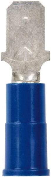 3M - 16 to 14 AWG, Vinyl, Partially Insulated, Male Wire Disconnect - 1/4 Inch Wide Tab, Blue, RoHS 2011/65/EU Compliant - Apex Tool & Supply