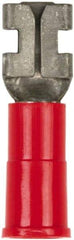 3M - 22 to 18 AWG, Vinyl, Partially Insulated, Female Wire Disconnect - 1/4 Inch Wide Tab, Red, RoHS 2011/65/EU Compliant - Apex Tool & Supply